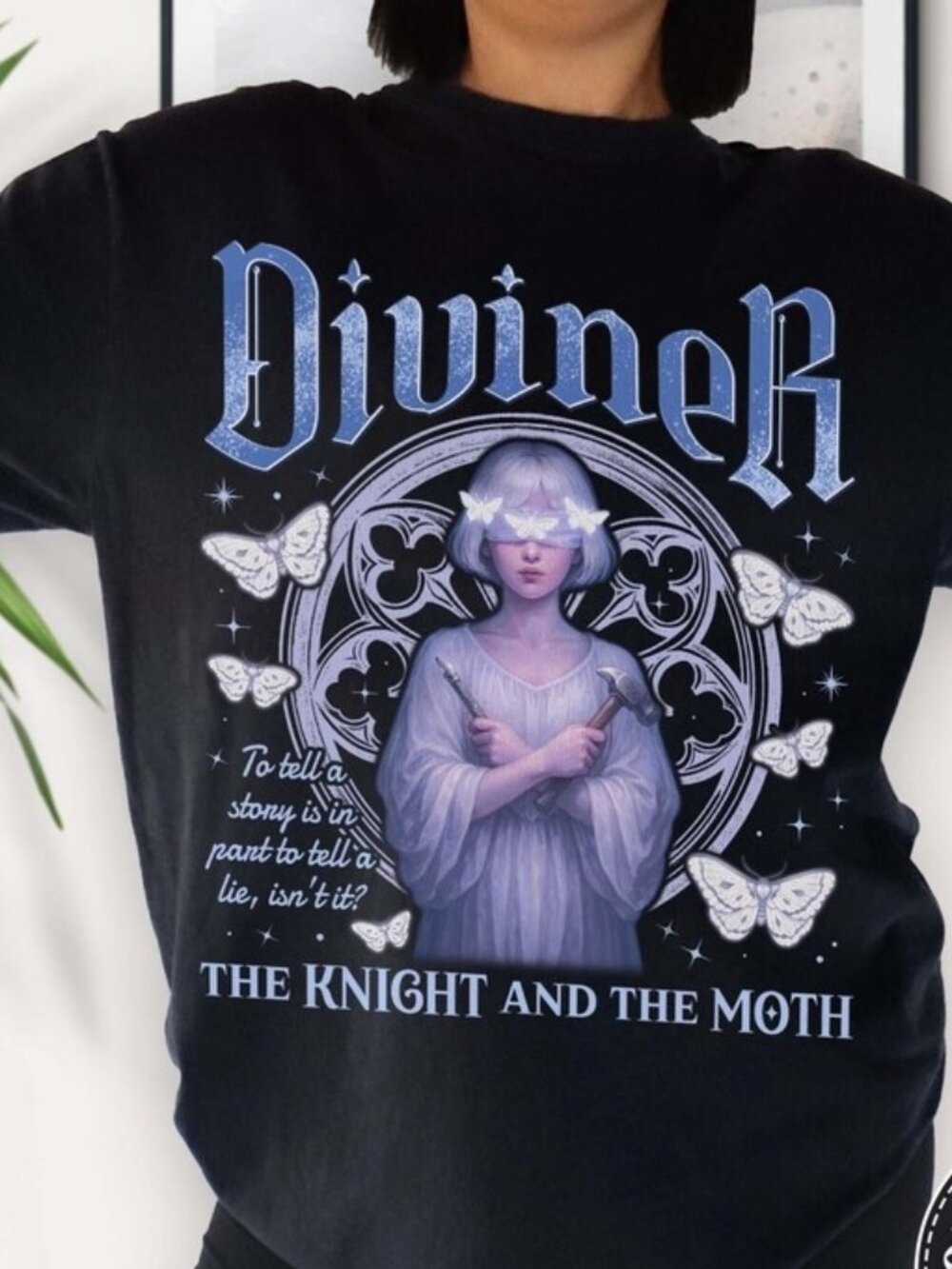 The Diviner Gothic T-shirt, Knight and Moth Fantasy Tee